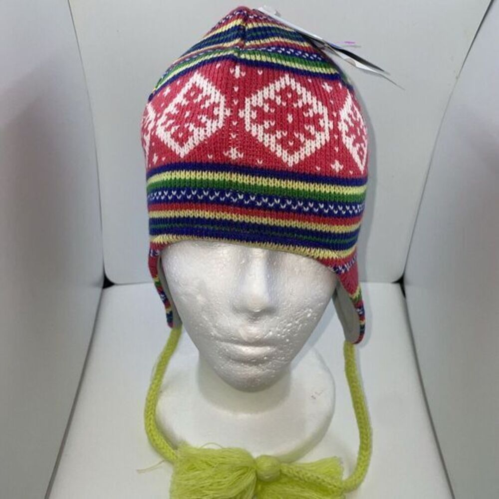Columbia Multicolor Striped Alpine Youth Girls One Size‎ Knit Winter Hat Cap NWT